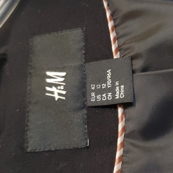H&M Black Blazer Jacket Size 12 - Picture 3 of 10